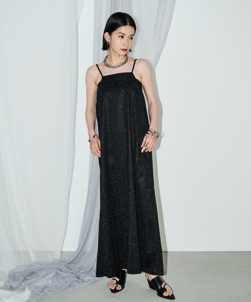 ブラックラメキャミワンピース AIC.（エーアイシー）の「ラメキャミロングワンピース（ワンピース