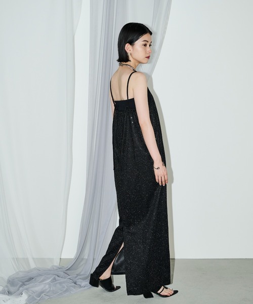 ブラックラメキャミワンピース AIC.（エーアイシー）の「ラメキャミロングワンピース（ワンピース