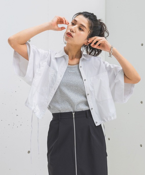 【HEREIAM】撥水／ドロストヘムシャツ