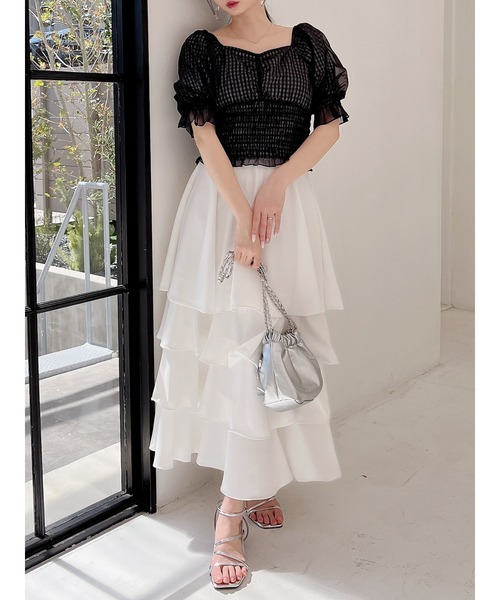 LUDLOW ホワイト パフスリーブ ブラウス LUDLOW ホワイト パフスリーブ ブラウス LUDLOW ホワイト パフスリーブ