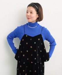 CHILD WOMAN | ベロアカラフル刺繍 キャミブラウス(キャミソール)