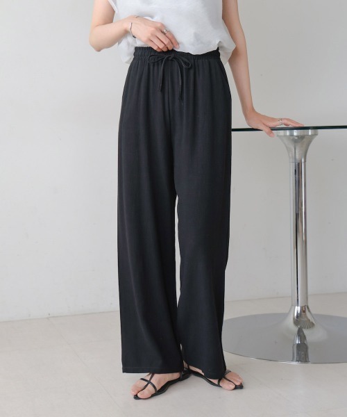 Bab(バブ)の「コットンリネンリラックスパンツ(その他パンツ・レディース・ナチュラル/ブラック・M)」の1枚目の写真