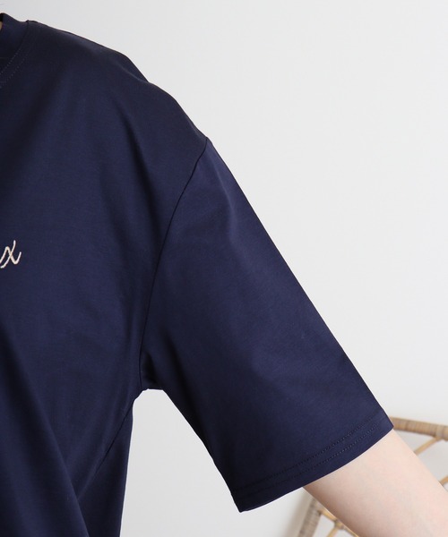 tシャツ BRODIAEA シルケットコットン加工　刺繍Tシャツ レディース tシャツ BRODIAEA シルケットコットン加工 刺繍Tシャツ