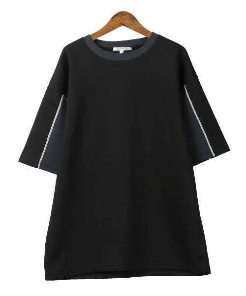 LUXSTYLE(ラグスタイル)の「袖切り替え半袖Tシャツ(Tシャツ/カットソー・メンズ・ブラック/グレイッシュベージュ/ホワイト・M/L)」の18枚目の写真