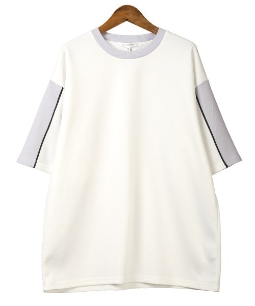 LUXSTYLE(ラグスタイル)の「袖切り替え半袖Tシャツ(Tシャツ/カットソー・メンズ・ブラック/グレイッシュベージュ/ホワイト・M/L)」の19枚目の写真
