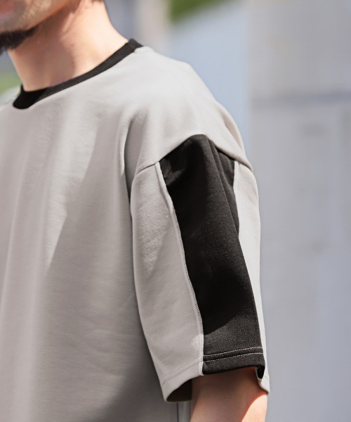 LUXSTYLE(ラグスタイル)の「袖切り替え半袖Tシャツ(Tシャツ/カットソー・メンズ・ブラック/グレイッシュベージュ/ホワイト・M/L)」の21枚目の写真