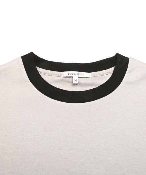 LUXSTYLE(ラグスタイル)の「袖切り替え半袖Tシャツ(Tシャツ/カットソー・メンズ・ブラック/グレイッシュベージュ/ホワイト・M/L)」の4枚目の写真