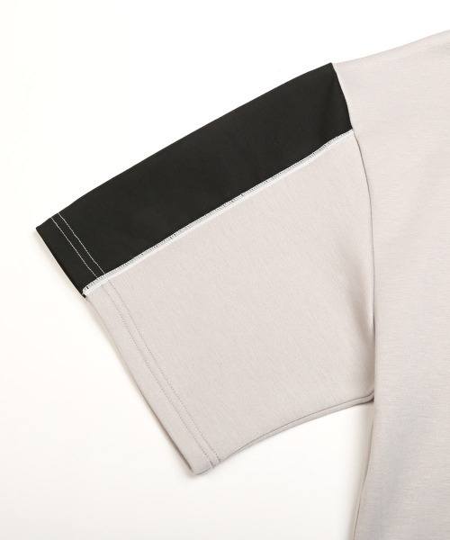 LUXSTYLE(ラグスタイル)の「袖切り替え半袖Tシャツ(Tシャツ/カットソー・メンズ・ブラック/グレイッシュベージュ/ホワイト・M/L)」の5枚目の写真