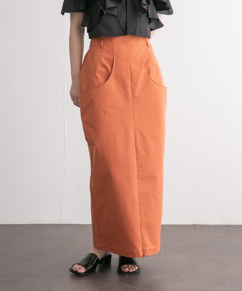 KBF(ケイビーエフ)の「フロントZIPペンシルスカート(スカート・レディース・ライトベージュ/オレンジ系その他・ONE)」の1枚目の写真