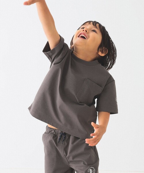B:MING by BEAMS（ビーミングバイビームス）の「ランド アンド ウォーター クルーネック Tシャツ（100～140cm）（Tシャツ/カットソー・キッズ・グレー/ブルー・100/110/120/130/140）」の3枚目の写真