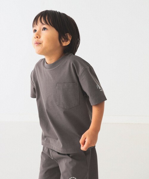 B:MING by BEAMS（ビーミングバイビームス）の「ランド アンド ウォーター クルーネック Tシャツ（100～140cm）（Tシャツ/カットソー・キッズ・グレー/ブルー・100/110/120/130/140）」の4枚目の写真