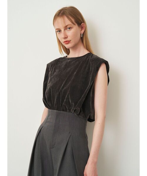 ELENDEEK（エレンディーク）の「フロッキーチュールトップ（Tシャツ/カットソー・レディース・グレー/ブラック・FREE）」の9枚目の写真