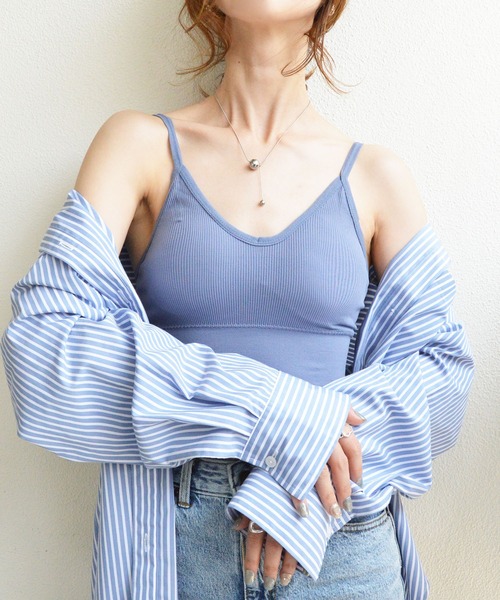 styiro（スタイロ）の「【9色展開】カップインシームレスブラトップキャミ ノンワイヤー（キャミソール・レディース・ピンク系その他/ピンク/グリーン/ホワイト/ブラック/ブルー/グレー/イエロー/ベージュ・FREE）」の6枚目の写真