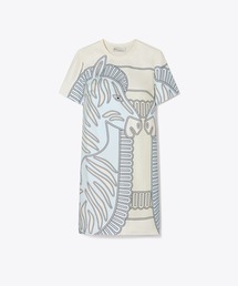 OP226：Tory Burch シルクフロント Tシャツ ミニドレス OP226：Tory Burch シルクフロント Tシャツ ミニドレス