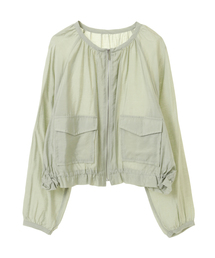 SOFFITTO（ソフィット）の「シアーショート丈ノーカラーブルゾン(取り扱い店舗限定)（ノーカラージャケット）」