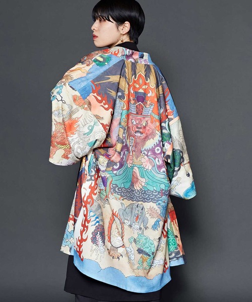 倭物やカヤ ワンピース ロングカーディガン セット ネイビー 美品 倭物やカヤ ワンピース ロングカーディガン セット ネイビー 美