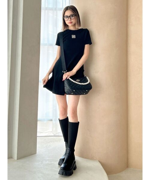 GYDA（ジェイダ）の「2WAYキルティングパールBAG（ハンドバッグ・レディース・ブラック/オフホワイト・FREE）」の12枚目の写真