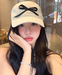 shopnikoniko（ショップニコニコ）の「フロントリボン カラーキャップ（キャップ・レディース）」