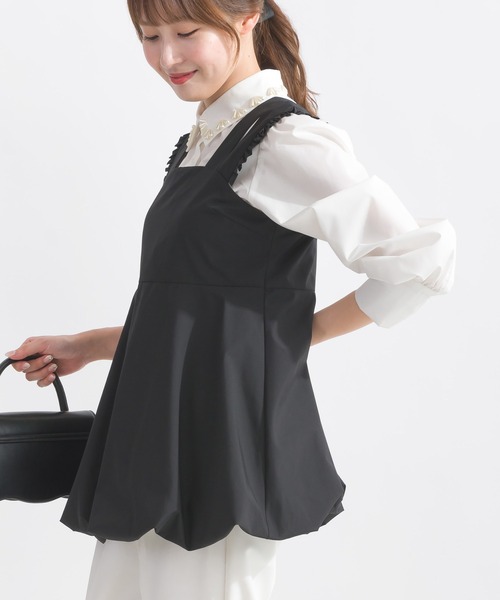 PICCIN（ピッチン）の「ダブルストラップバルーンブラウス（シャツ/ブラウス・レディース・オフホワイト/ブラック・M）」の11枚目の写真