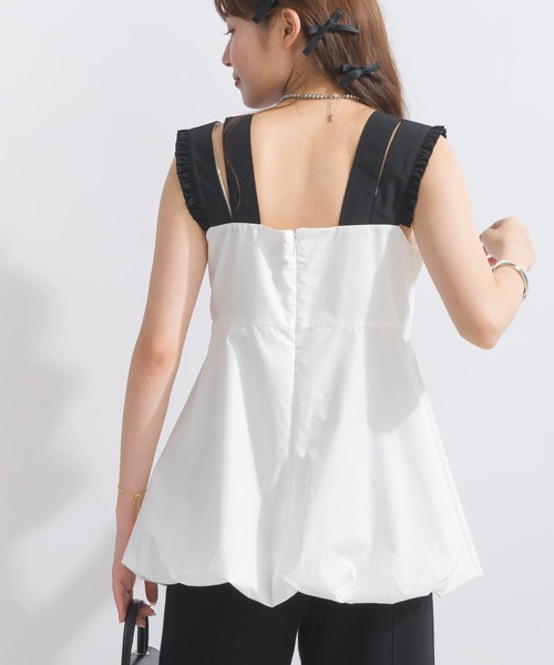 PICCIN（ピッチン）の「ダブルストラップバルーンブラウス（シャツ/ブラウス・レディース・オフホワイト/ブラック・M）」の5枚目の写真
