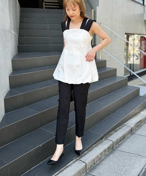 PICCIN（ピッチン）の「ダブルストラップバルーンブラウス（シャツ/ブラウス・レディース・オフホワイト/ブラック・M）」の22枚目の写真