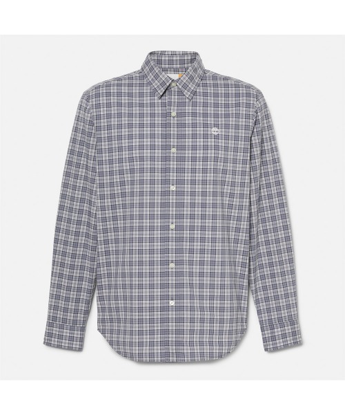 Timberland（ティンバーランド）の「メンズ ポプリン チェック シャツ（シャツ/ブラウス・メンズ・ダークブルー/ライトアッシュグレー・XX-LARGE/X-SMALL/X-LARGE/SMALL/MEDIUM/LARGE）」の5枚目の写真