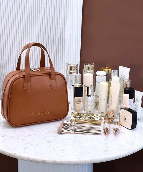 LA VORAGINE（ラ ヴォラジネ）の「大容量マルチトラベルメイクポーチ ハンドル付き（ポーチ・レディース・ブラック/ブラウン/アイボリー/ピンク・FREE）」の7枚目の写真