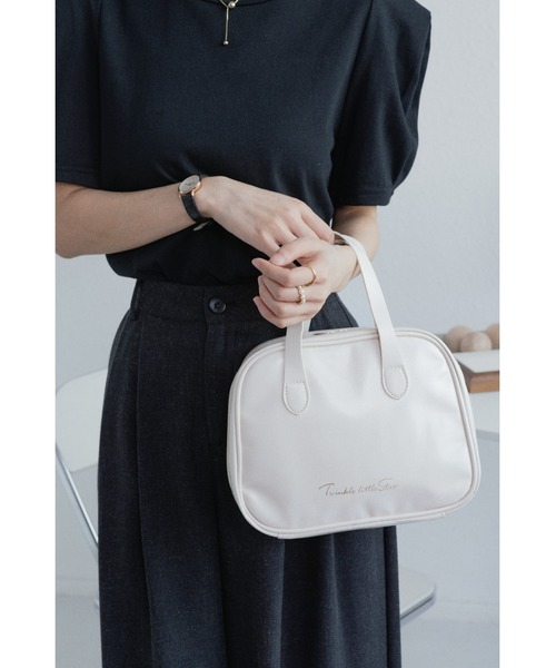 LA VORAGINE（ラ ヴォラジネ）の「大容量マルチトラベルメイクポーチ ハンドル付き（ポーチ・レディース・ブラック/ブラウン/アイボリー/ピンク・FREE）」の19枚目の写真