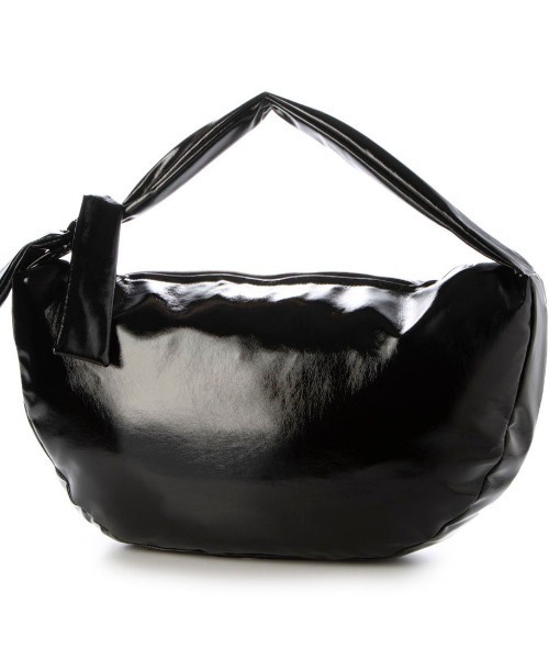 cache cache（カシュ カシュ）の「カシュカシュ cachecache / ソフトエナメルノットビッグショルダー（ショルダーバッグ・レディース・アイボリー/ライトグリーン/ブラック・FREE）」の3枚目の写真