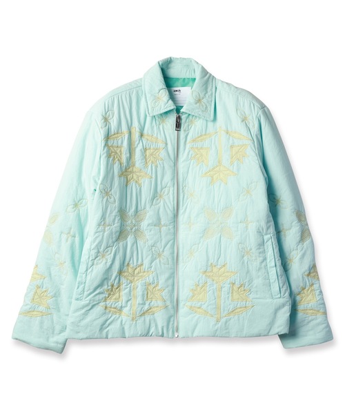 amok（アモク）の「FLOWER QUILT JACKET（ブルゾン・メンズ・ライトブルー/ブラック・S/M/L）」の4枚目の写真