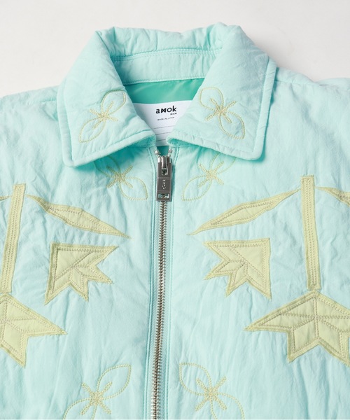 amok（アモク）の「FLOWER QUILT JACKET（ブルゾン・メンズ・ライトブルー/ブラック・S/M/L）」の8枚目の写真