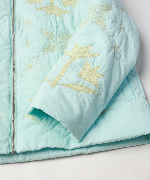 amok（アモク）の「FLOWER QUILT JACKET（ブルゾン・メンズ・ライトブルー/ブラック・S/M/L）」の10枚目の写真