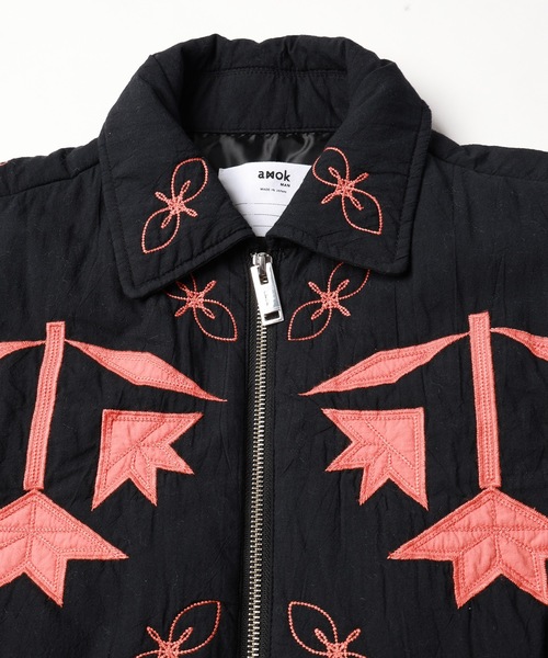 amok（アモク）の「FLOWER QUILT JACKET（ブルゾン・メンズ・ライトブルー/ブラック・S/M/L）」の13枚目の写真