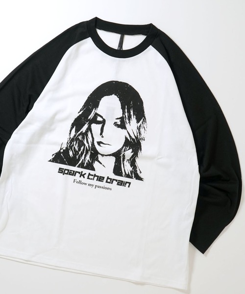 おしゃれスタ(オシャレスタ)の「oversize raglan sleeve print long sleeve T-shirt/オーバーサイズ ラグランスリーブ プリント ロンT/リンガー プリント ロンT【IR】 オーバーサイズ メンズ レディース(Tシャツ/カットソー・メンズ・ブラック/ブラウン系その他/ブラック系その他2/ブラック系その他/レッド系その他2/ブラウン系その他2/ブラック系その他3/レッド/ブラウン/レッド系その他/レッド系その他3/ブラウン系その他3・M/L/XL/S)」の4枚目の写真