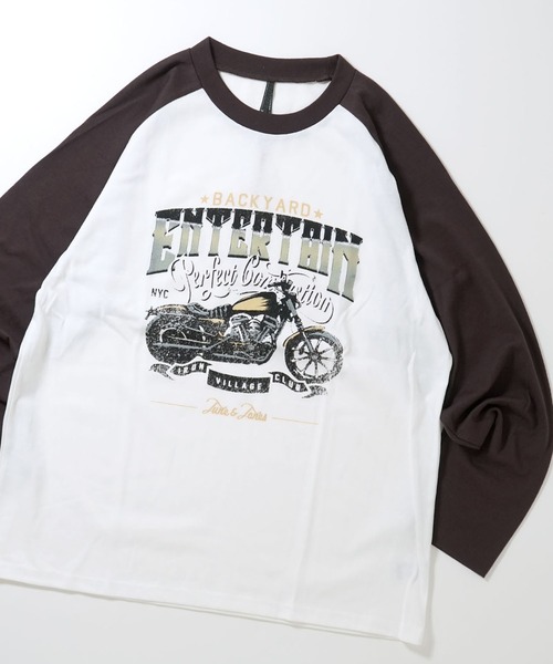おしゃれスタ(オシャレスタ)の「oversize raglan sleeve print long sleeve T-shirt/オーバーサイズ ラグランスリーブ プリント ロンT/リンガー プリント ロンT【IR】 オーバーサイズ メンズ レディース(Tシャツ/カットソー・メンズ・ブラック/ブラウン系その他/ブラック系その他2/ブラック系その他/レッド系その他2/ブラウン系その他2/ブラック系その他3/レッド/ブラウン/レッド系その他/レッド系その他3/ブラウン系その他3・M/L/XL/S)」の8枚目の写真