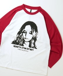 HALHAM（ハルハム）の「oversize raglan sleeve print long sleeve T-shirt/オーバーサイズ ラグランスリーブ プリント ロンT/リンガー プリント ロンT【IR】 オーバーサイズ メンズ レディース（Tシャツ/カットソー）」