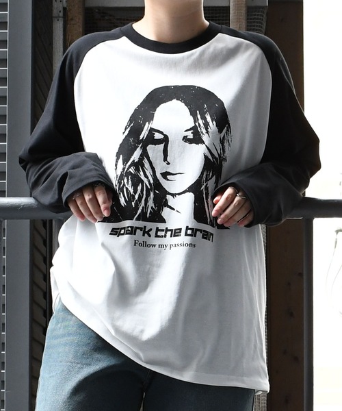 おしゃれスタ(オシャレスタ)の「oversize raglan sleeve print long sleeve T-shirt/オーバーサイズ ラグランスリーブ プリント ロンT/リンガー プリント ロンT【IR】 オーバーサイズ メンズ レディース(Tシャツ/カットソー・メンズ・ブラック/ブラウン系その他/ブラック系その他2/ブラック系その他/レッド系その他2/ブラウン系その他2/ブラック系その他3/レッド/ブラウン/レッド系その他/レッド系その他3/ブラウン系その他3・M/L/XL/S)」の20枚目の写真