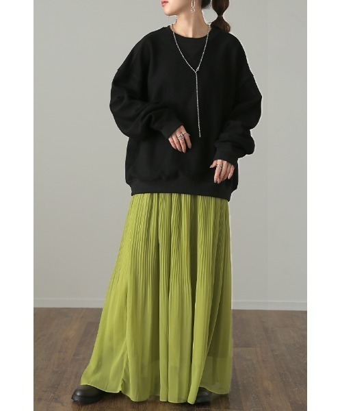 HUG.U（ハグユー）の「清涼シフォンスカート（スカート・レディース・ライム/グリーン/ロイヤルブルー/コーラル/ブラック・レギュラー丈/トール丈）」の13枚目の写真