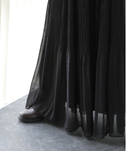 HUG.U（ハグユー）の「清涼シフォンスカート（スカート・レディース・ライム/グリーン/ロイヤルブルー/コーラル/ブラック・レギュラー丈/トール丈）」の8枚目の写真