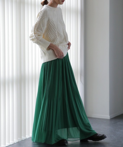 HUG.U（ハグユー）の「清涼シフォンスカート（スカート・レディース・ライム/グリーン/ロイヤルブルー/コーラル/ブラック・レギュラー丈/トール丈）」の10枚目の写真