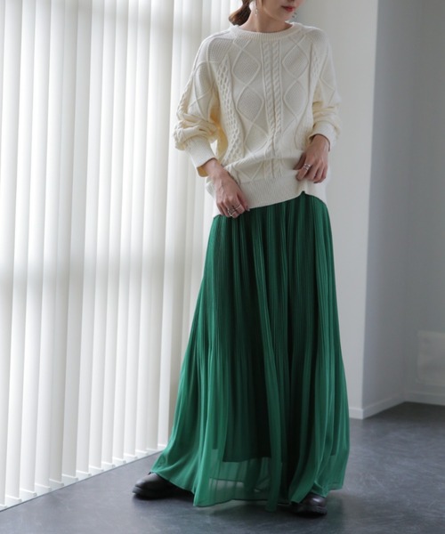 HUG.U（ハグユー）の「清涼シフォンスカート（スカート・レディース・ライム/グリーン/ロイヤルブルー/コーラル/ブラック・レギュラー丈/トール丈）」の9枚目の写真