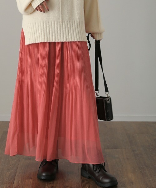 HUG.U（ハグユー）の「清涼シフォンスカート（スカート・レディース・ライム/グリーン/ロイヤルブルー/コーラル/ブラック・レギュラー丈/トール丈）」の12枚目の写真