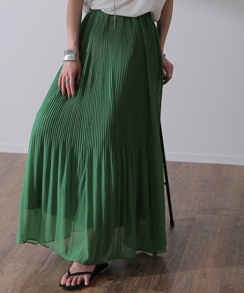 HUG.U（ハグユー）の「清涼シフォンスカート（スカート・レディース・ライム/グリーン/ロイヤルブルー/コーラル/ブラック・レギュラー丈/トール丈）」の21枚目の写真