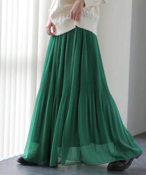 HUG.U（ハグユー）の「清涼シフォンスカート（スカート・レディース・ライム/グリーン/ロイヤルブルー/コーラル/ブラック・レギュラー丈/トール丈）」の20枚目の写真