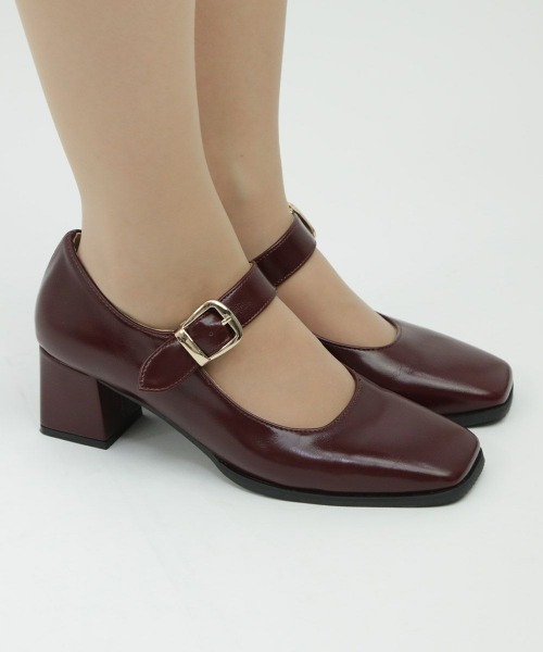 an another angelus(アンアナザーアンジェラス)の「ワンストラップスクエアトゥパンプス/ananotherangelus(パンプス・レディース・ブラック/グレー/ワインレッド・S/M/L)」の6枚目の写真