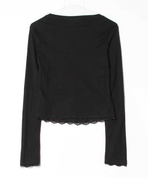 tシャツ A'GEM/9 × .kom「NOVESSEL/ノベセル」ハートロゴロングスリーブカットソー レディース A'GEM/9 × .kom『NOVESSEL/ノベセル』ハートロゴロングスリーブ