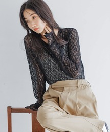 LOWRYS FARM | フラワーレースＰＯＬＳ 144288(Tシャツ/カットソー)