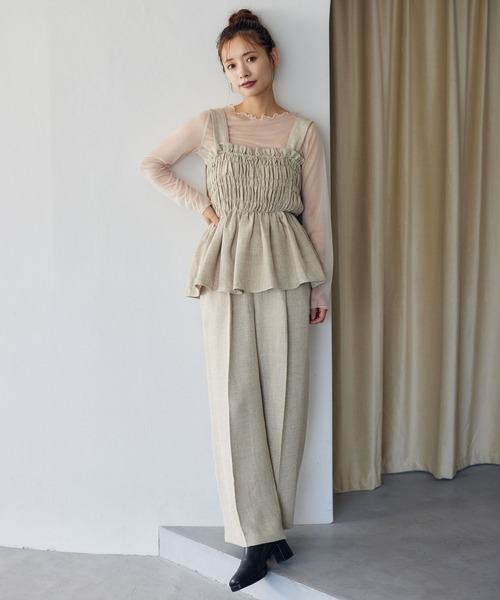 mysty woman（ミスティウーマン）の「ライトツイードワイドパンツ 149258（その他パンツ・レディース・チャコールグレー/ベージュ・FREE）」の6枚目の写真