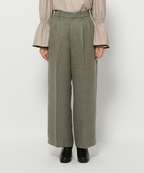 mysty woman（ミスティウーマン）の「ライトツイードワイドパンツ 149258（その他パンツ・レディース・チャコールグレー/ベージュ・FREE）」の10枚目の写真