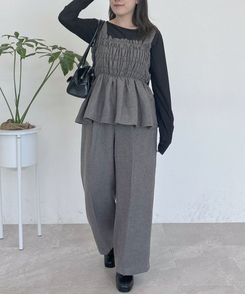 mysty woman（ミスティウーマン）の「ライトツイードワイドパンツ 149258（その他パンツ・レディース・チャコールグレー/ベージュ・FREE）」の19枚目の写真